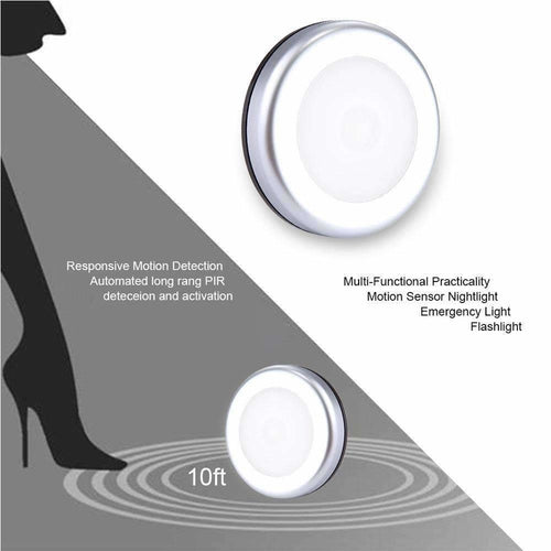 AMZER Motion Sensor LED Light - Energy Efficient Battery Operated 6